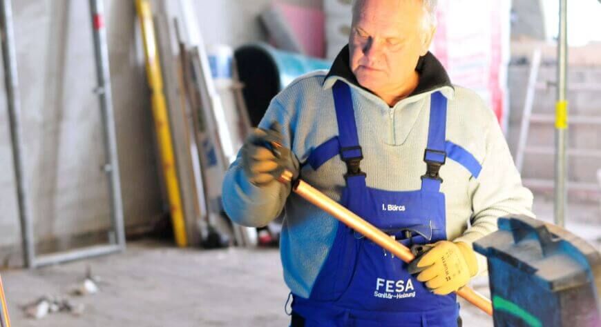 Sie sind Heizungsmonteur? Kompetente, zuverlässige und teamfähige Heizungsinstallateure (m/w/d) finden bei FESA ihre Mission und Motivation. Sie sind Heizungsmonteur? Kompetente, zuverlässige und teamfähige Heizungsinstallateure (m/w/d) finden bei FESA ihre Mission und Motivation.